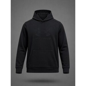 Under Armour Boys Black Embossed Logo Fleece Hoodie Sweatshirt 6003809 YXL